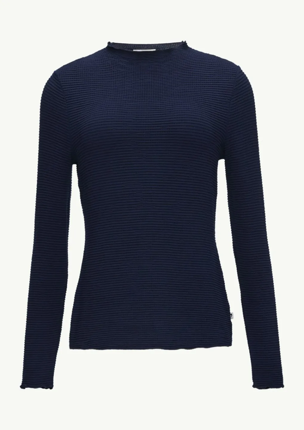 Strukturiertes Jerseyshirt mit Stehkragen-Comma Hot