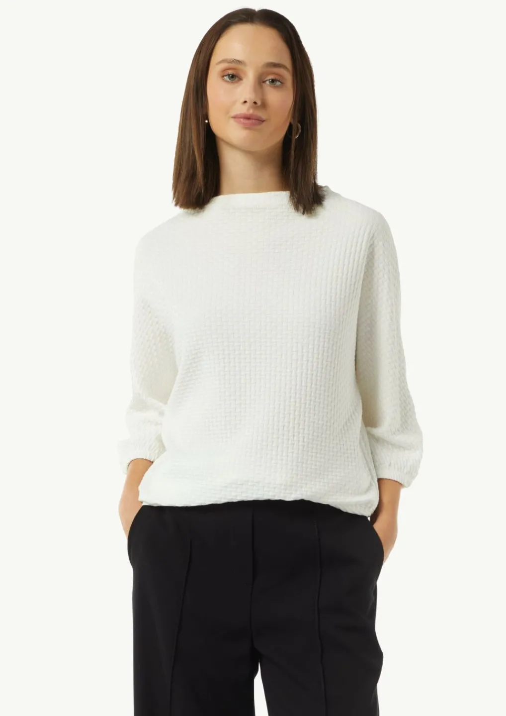 Strukturiertes Shirt mit Fledermausärmeln-Comma New