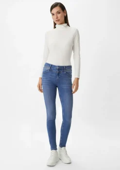 Super skinny: Jeans mit Sattelbund-Comma Outlet