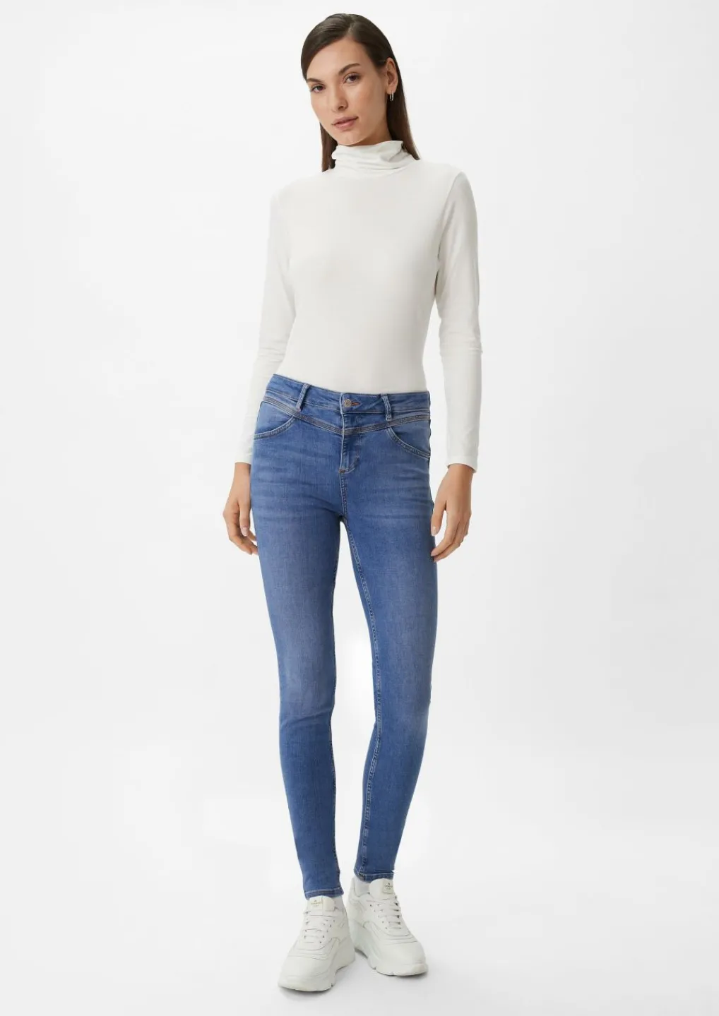 Super skinny: Jeans mit Sattelbund-Comma Outlet