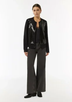 Sweat-Jacke mit Pailletten-Besatz-Comma Best