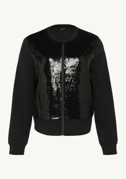 Sweat-Jacke mit Pailletten-Besatz-Comma Best