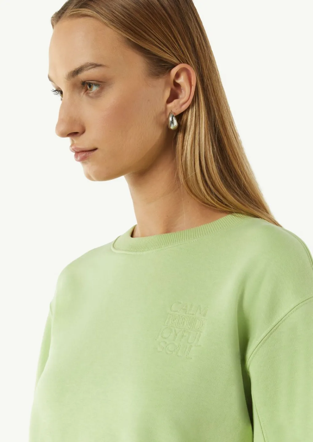 Sweatshirt aus Baumwollmix mit Stickerei-Comma Hot