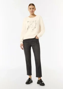Sweatshirt mit Artwork und Rippbündchen-Comma Clearance