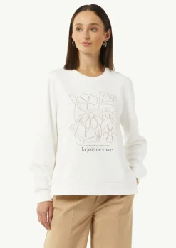 Sweatshirt mit Artwork und seitlichen Schlitzen-Comma Outlet