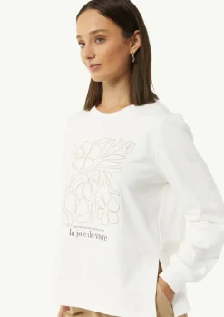 Sweatshirt mit Artwork und seitlichen Schlitzen-Comma Outlet