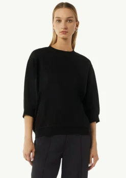 Sweatshirt mit Fledermausärmeln und schimmernden Details-Comma Fashion