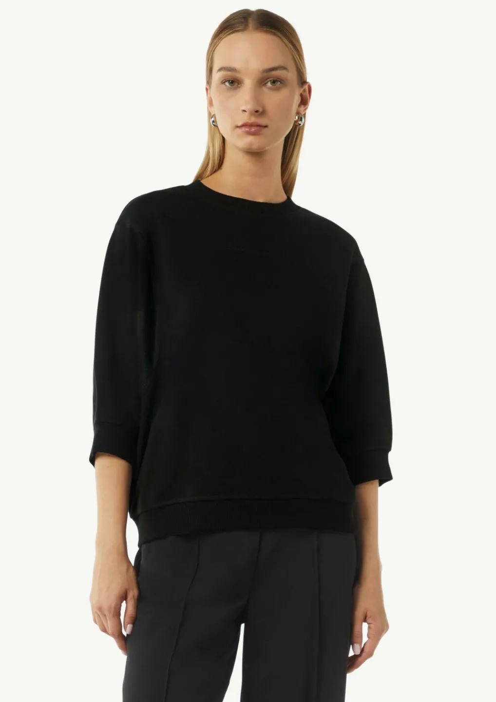 Sweatshirt mit Fledermausärmeln und schimmernden Details-Comma Fashion