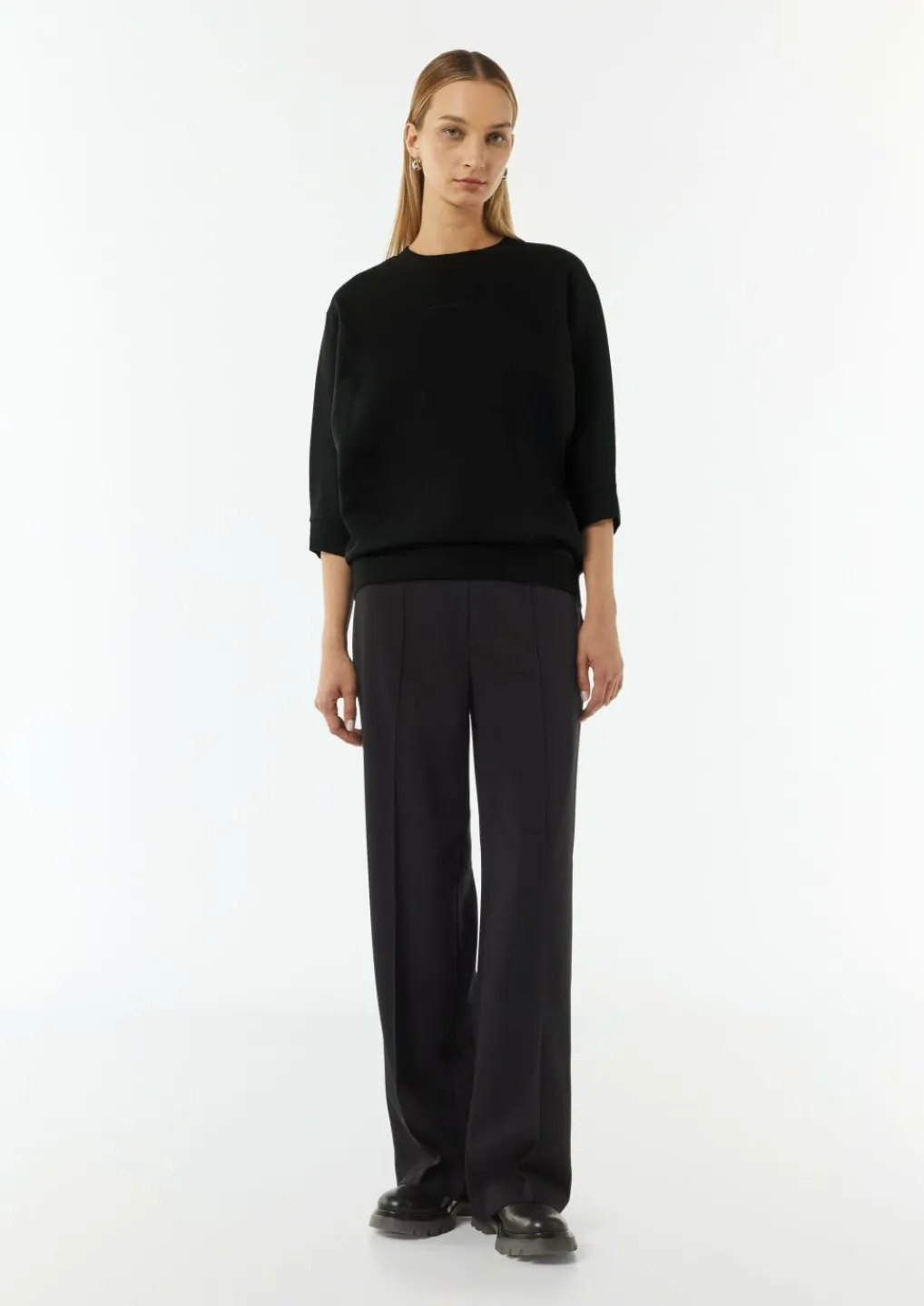 Sweatshirt mit Fledermausärmeln und schimmernden Details-Comma Fashion
