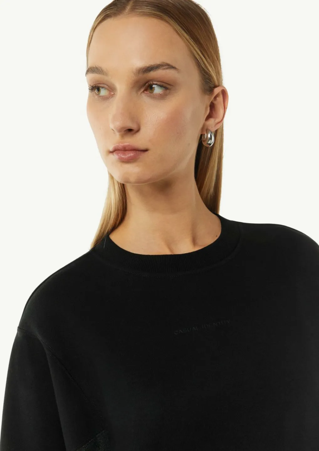Sweatshirt mit Fledermausärmeln und schimmernden Details-Comma Fashion