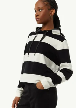 Sweatshirt mit Kapuze und Blockstreifen-Comma Clearance