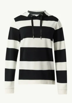 Sweatshirt mit Kapuze und Blockstreifen-Comma Clearance