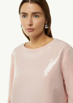Sweatshirt mit Pailletten-Besatz-Comma Hot