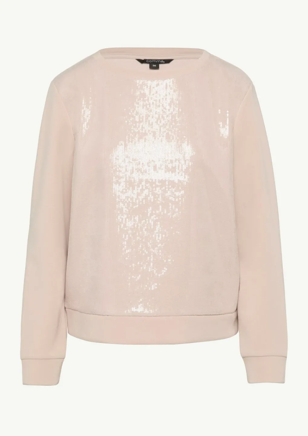 Sweatshirt mit Pailletten-Besatz-Comma Hot