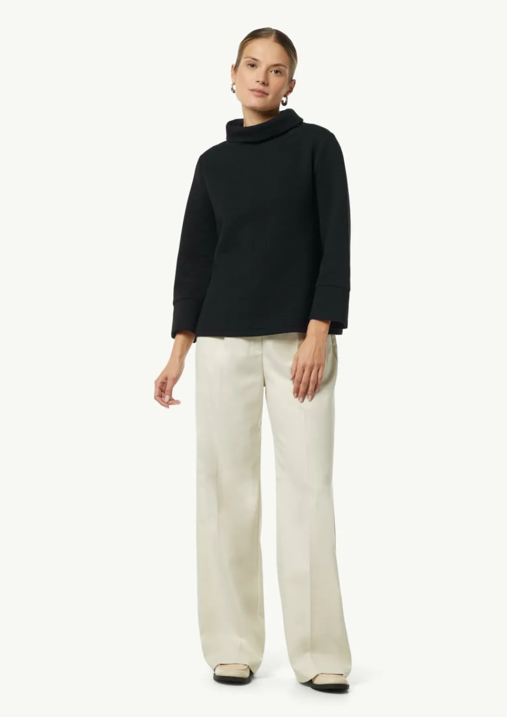 Sweatshirt mit Rollkragen und Strukturmuster-Comma Discount