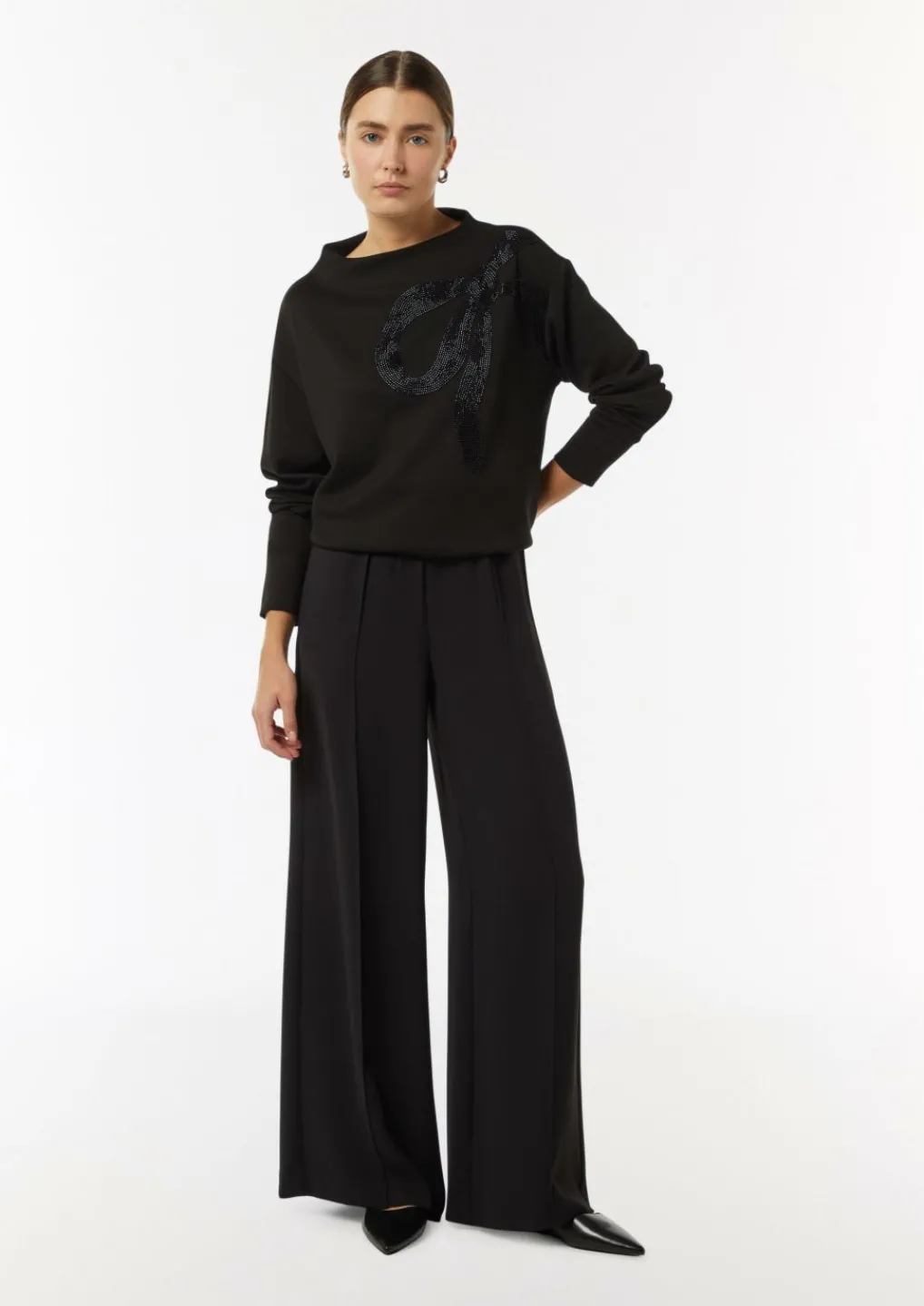 Sweatshirt mit Stehkragen und Schmuckperlen-Comma Sale