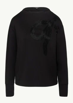 Sweatshirt mit Stehkragen und Schmuckperlen-Comma Sale