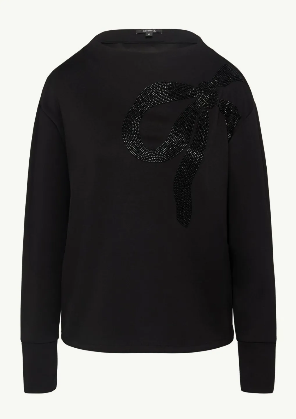 Sweatshirt mit Stehkragen und Schmuckperlen-Comma Sale