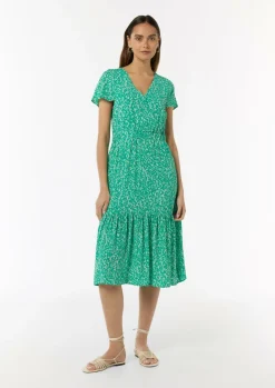Tailliertes Kleid mit fixiertem Wickel-Oberteil-Comma New
