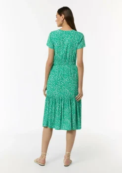 Tailliertes Kleid mit fixiertem Wickel-Oberteil-Comma New