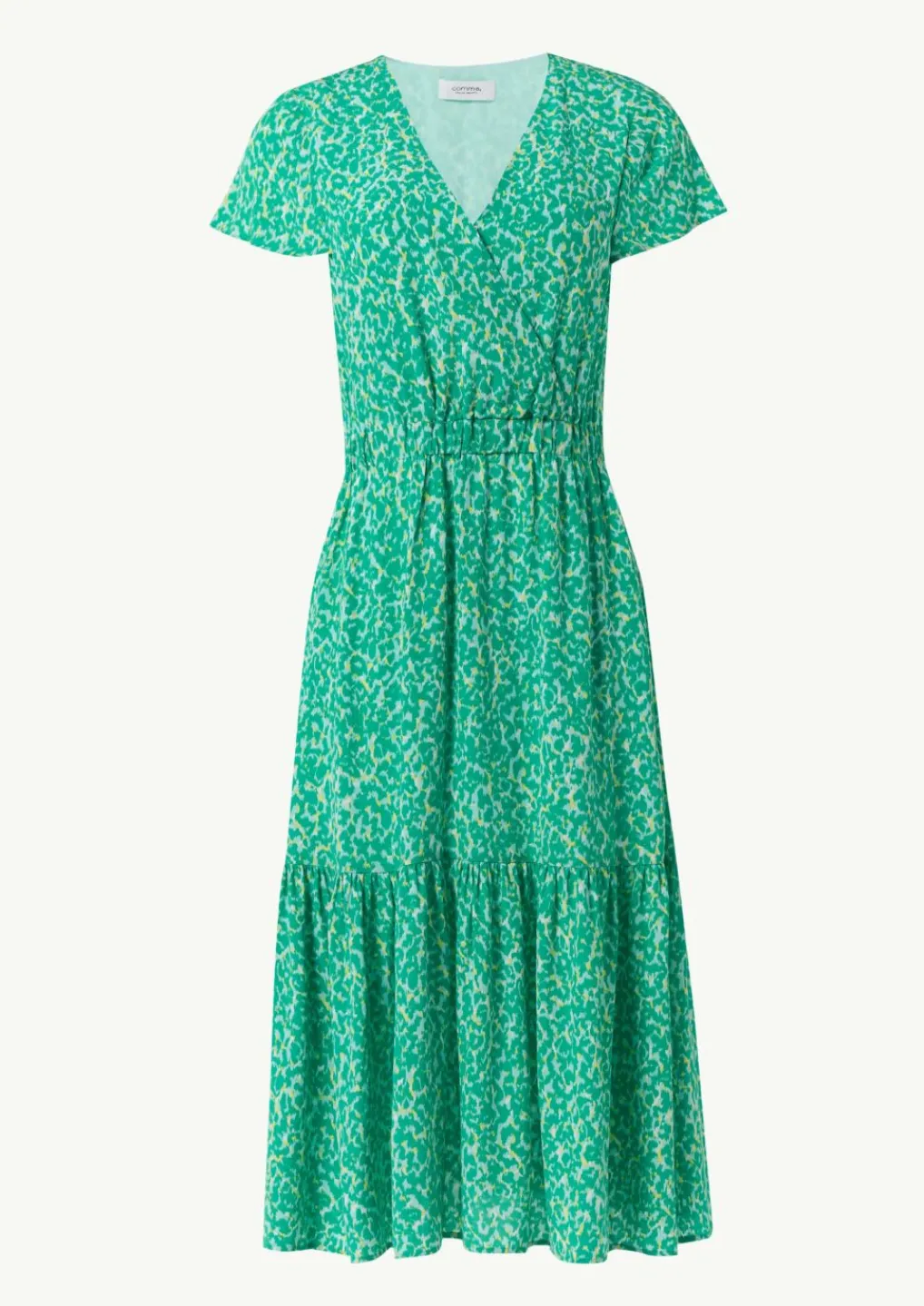 Tailliertes Kleid mit fixiertem Wickel-Oberteil-Comma New