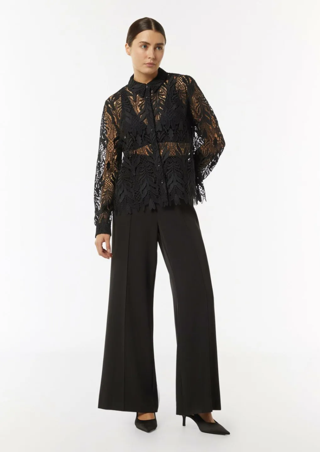 Transparente Bluse aus edler Spitze-Comma Discount