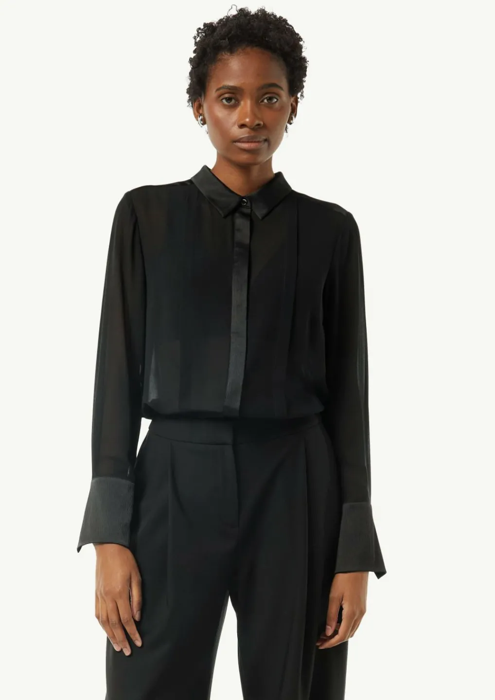 Transparente Hemdbluse aus Chiffon-Comma Fashion