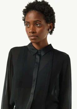 Transparente Hemdbluse aus Chiffon-Comma Fashion