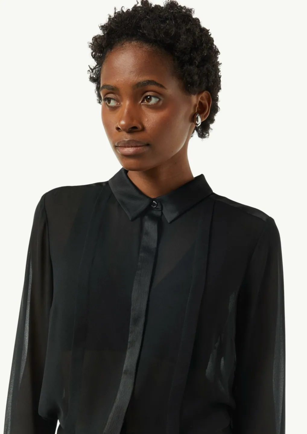 Transparente Hemdbluse aus Chiffon-Comma Fashion
