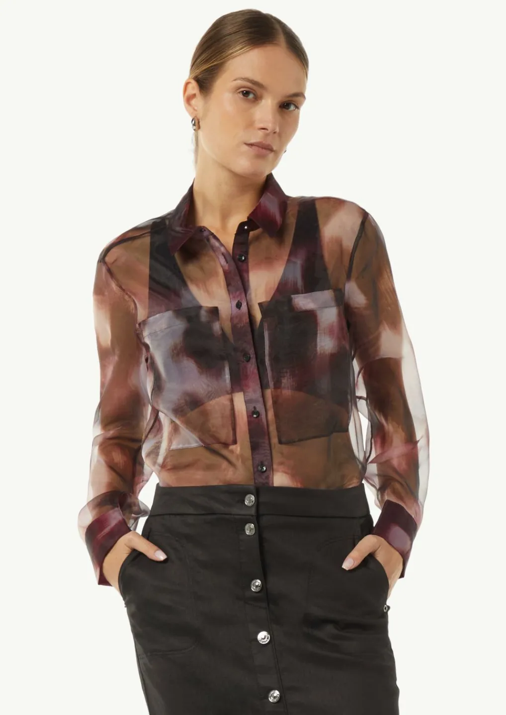 Transparente Hemdbluse aus Organza-Comma Best