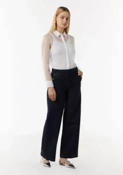 Transparente Organza-Bluse mit aufgesetzten Taschen-Comma Discount