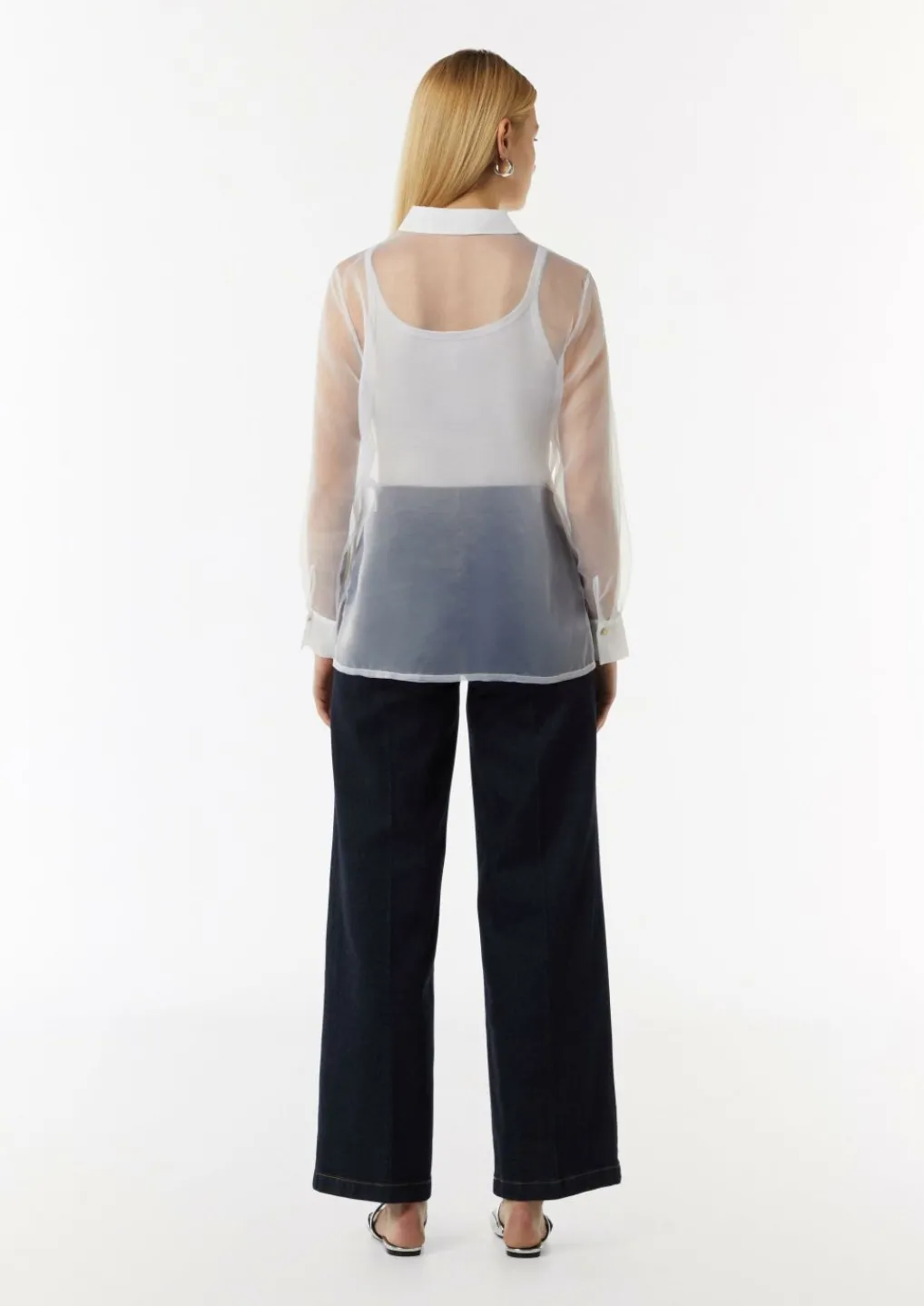 Transparente Organza-Bluse mit aufgesetzten Taschen-Comma Discount