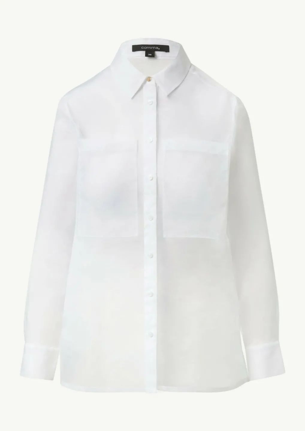 Transparente Organza-Bluse mit aufgesetzten Taschen-Comma Discount