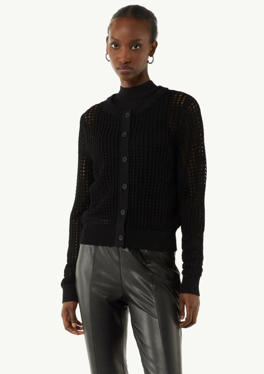 Transparente Strickjacke aus Ajourstrick-Comma Outlet