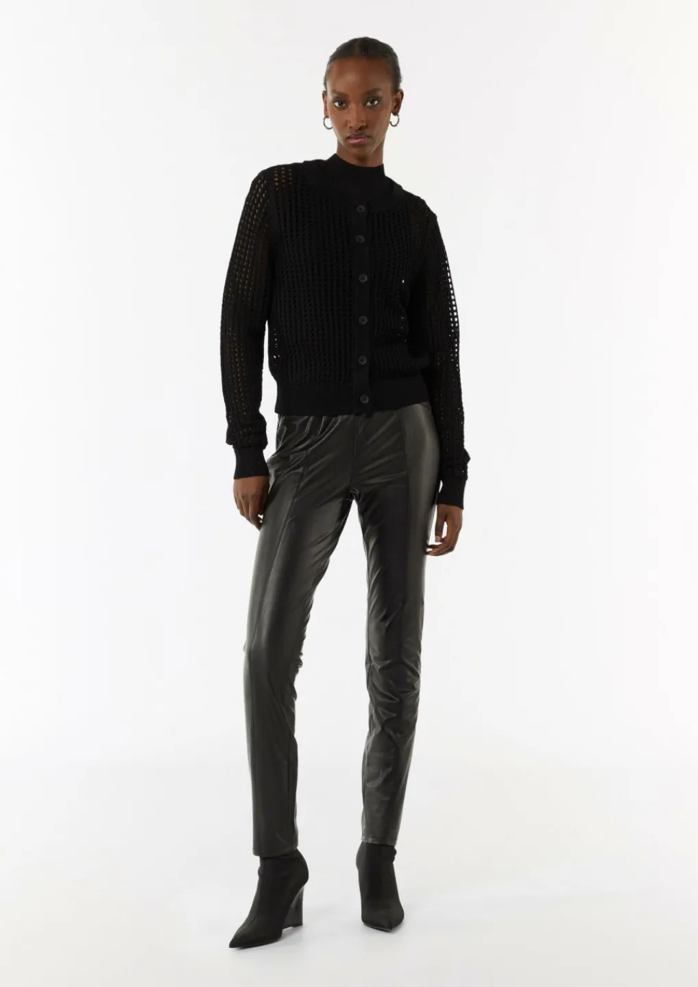 Transparente Strickjacke aus Ajourstrick-Comma Outlet
