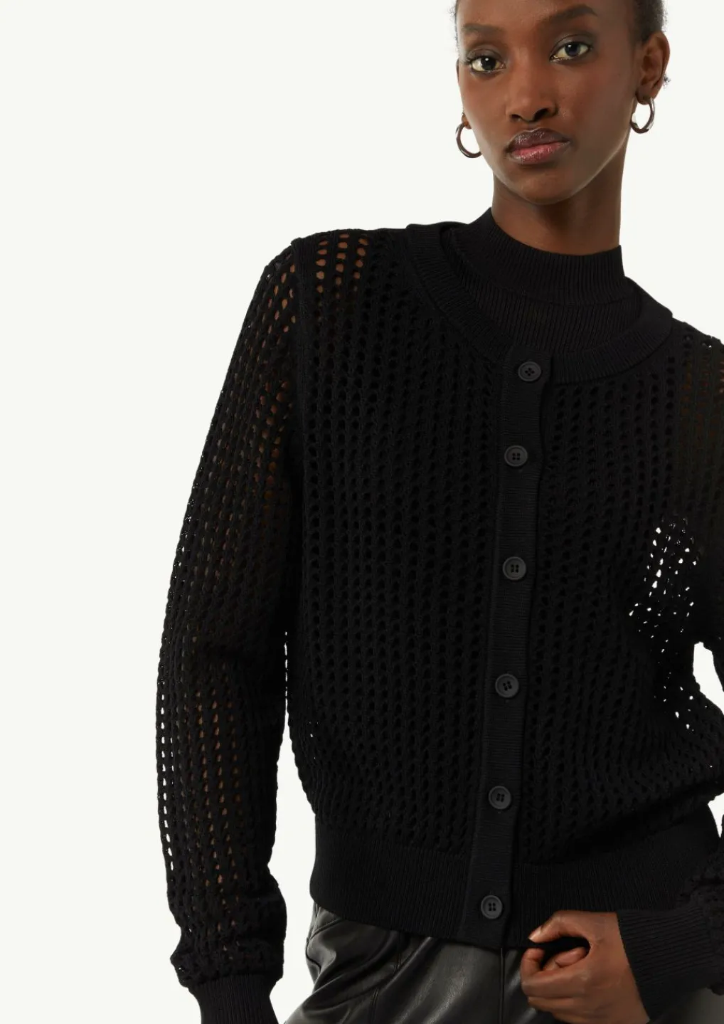 Transparente Strickjacke aus Ajourstrick-Comma Outlet