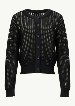 Transparente Strickjacke aus Ajourstrick-Comma Outlet