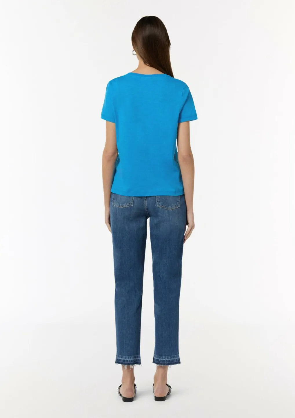 T-Shirt aus Baumwolle mit Print-Detail-Comma Discount