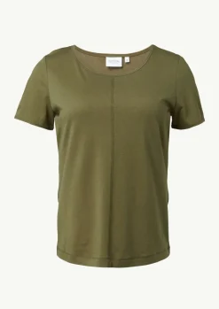 T-Shirt aus Baumwollmix mit Naht-Detail-Comma Hot