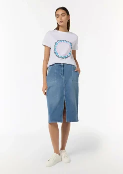T-Shirt aus Jersey mit Frontprint-Comma Outlet