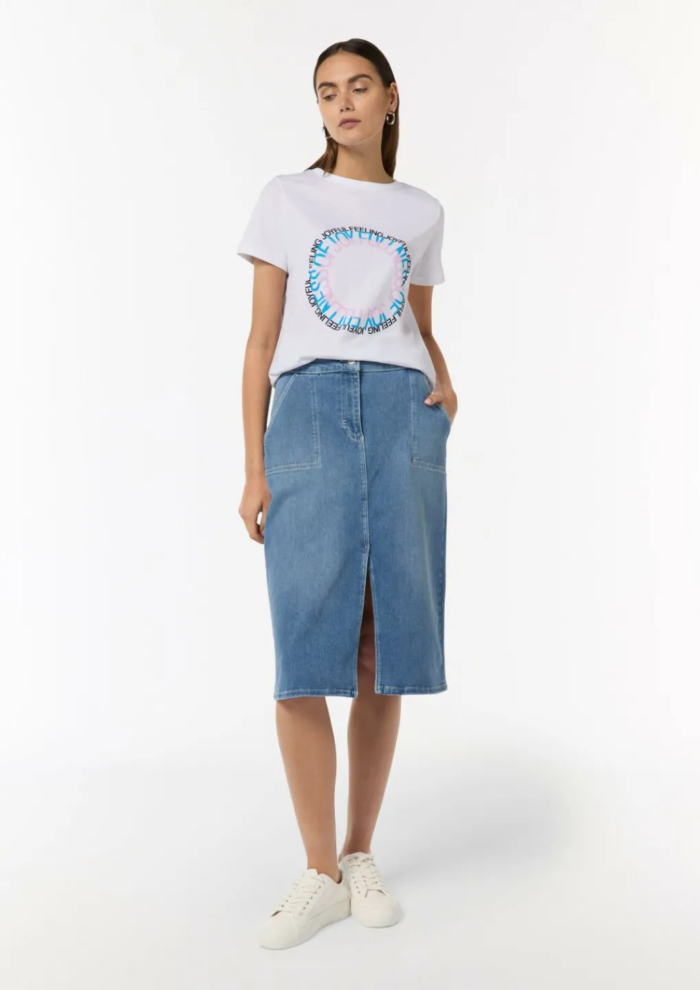 T-Shirt aus Jersey mit Frontprint-Comma Outlet