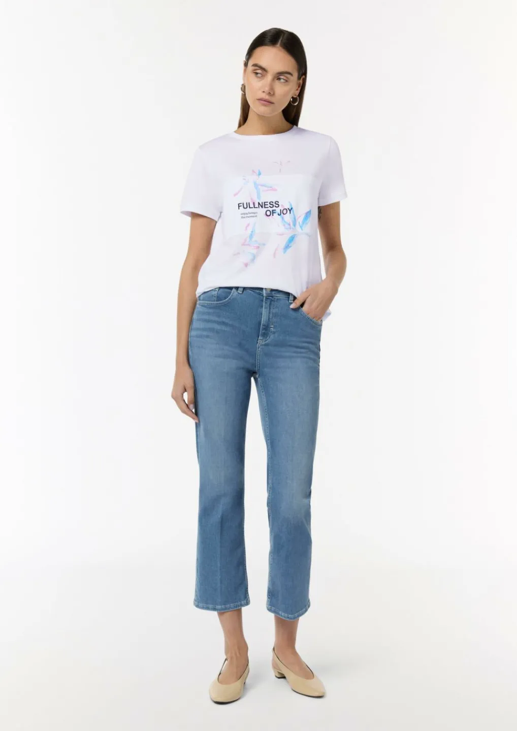 T-Shirt aus Jersey mit Frontprint-Comma Discount