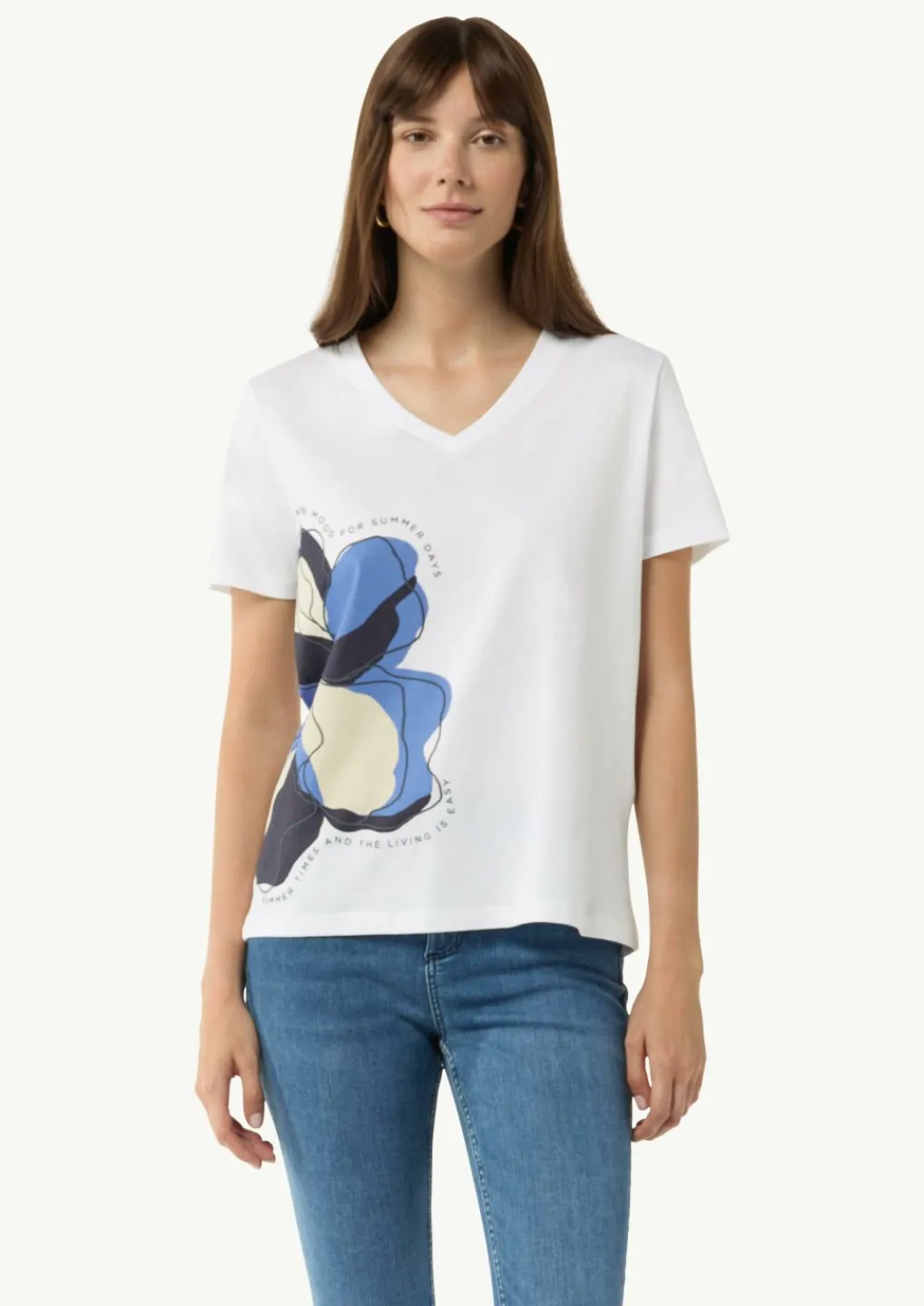 T-Shirt aus Jersey mit Front- und Rückenprint-Comma Clearance