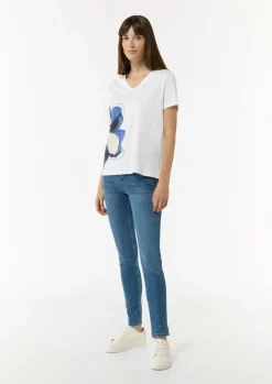 T-Shirt aus Jersey mit Front- und Rückenprint-Comma Clearance