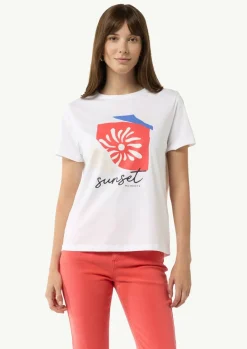 T-Shirt aus Jersey mit Front- und Rückenprint-Comma Online
