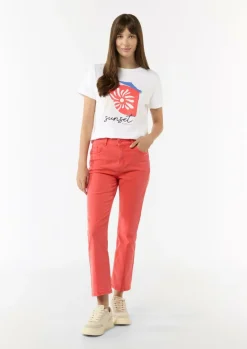 T-Shirt aus Jersey mit Front- und Rückenprint-Comma Online