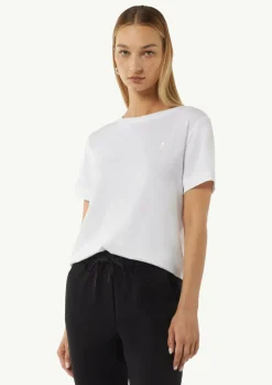T-Shirt aus Jersey mit Logo-Detail-Comma Hot