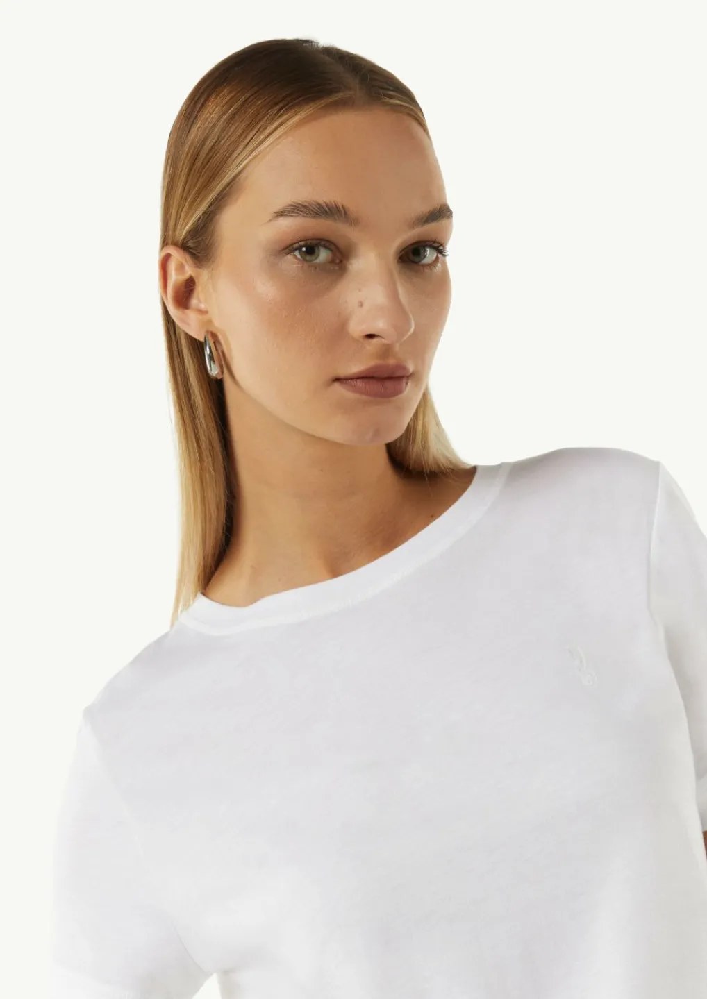T-Shirt aus Jersey mit Logo-Detail-Comma Hot