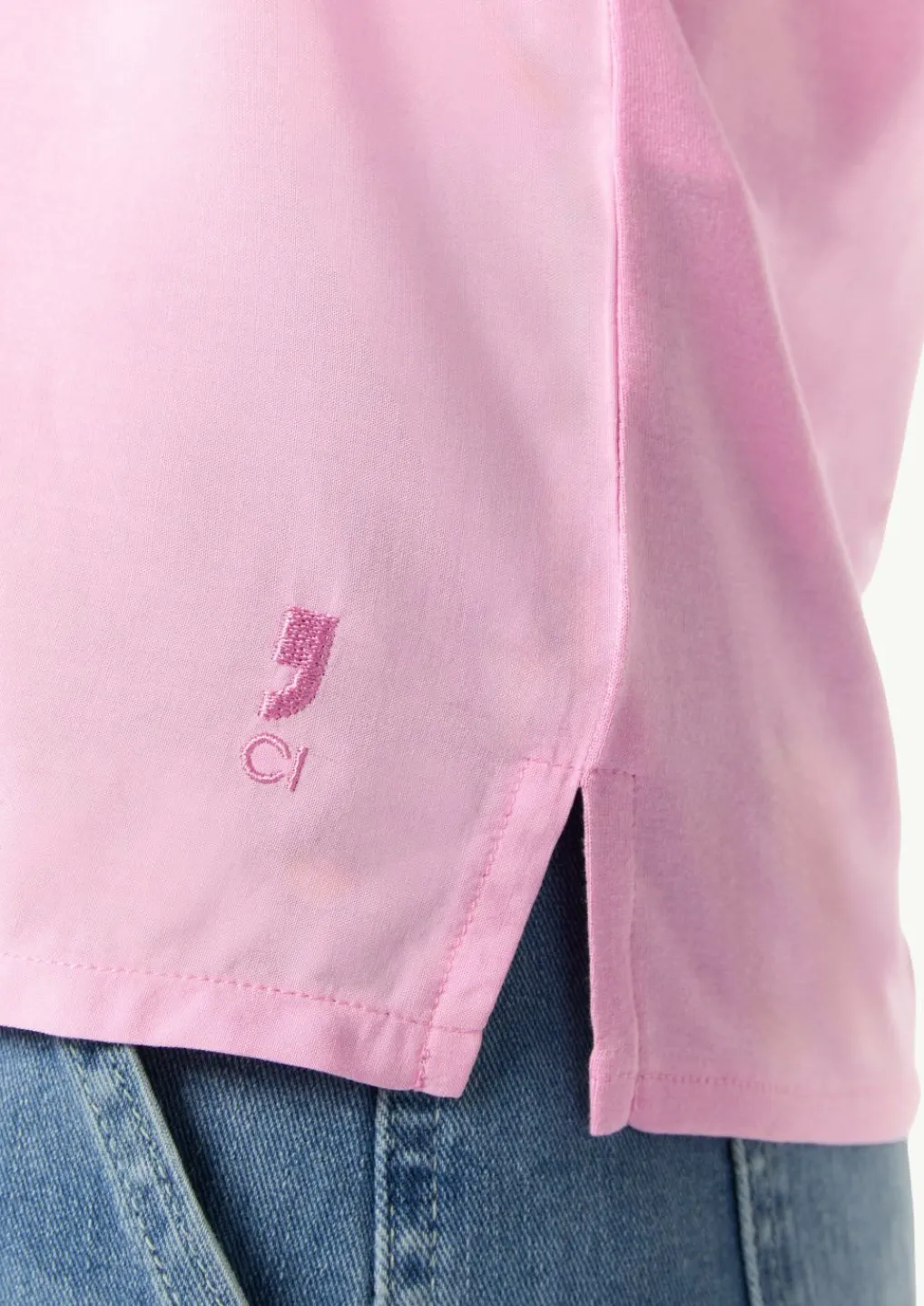 T-Shirt aus Materialmix mit Rippblende-Comma Fashion