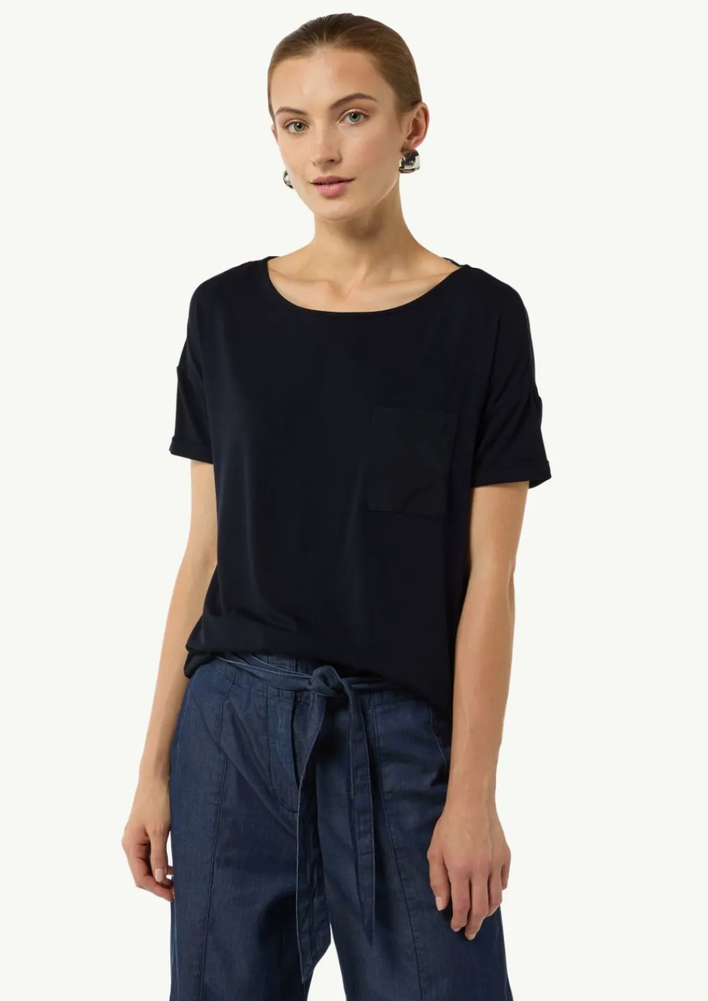 T-Shirt aus Satin-Comma Fashion